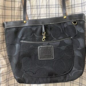 Coach Black Signature Canvas Tote